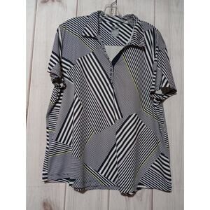 Page and Tuttle Shirt Ladies 2xl Black Stripe‎ Short Sleeve